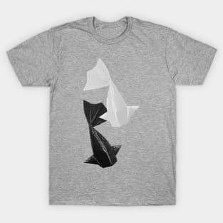 Black and White Origami fish pattern T-Shirt